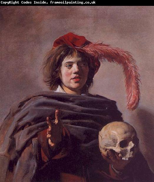 Frans Hals Portrait of a Young Man with a Skull